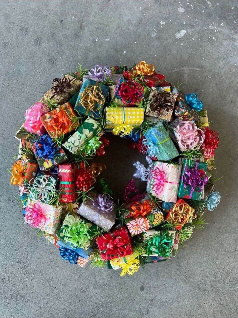Vintage Kitschy retro homemade Christmas Wreath